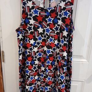 Liberty Star Pattern Dress - Red, Blue, White